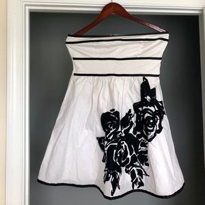 White and black flower dress